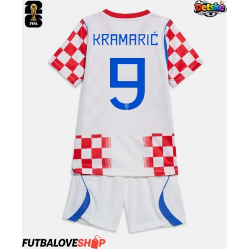 Dres Chorvátsko Andrej Kramaric #9 Domáci pre deti MS 2026 Krátky Rukáv (+ trenírky)